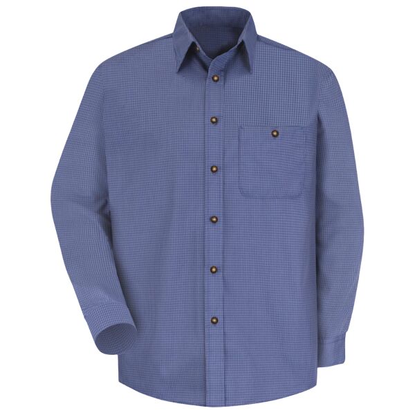 Men's Mini-Plaid Uniform Long Sleeve Shirt Thumbnail